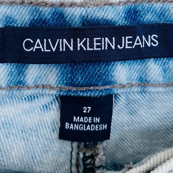Calvin Klein Acid Wash Cotton Denim Blue Skinny Ankle Jeans Size 27 - Picture 2 of 6